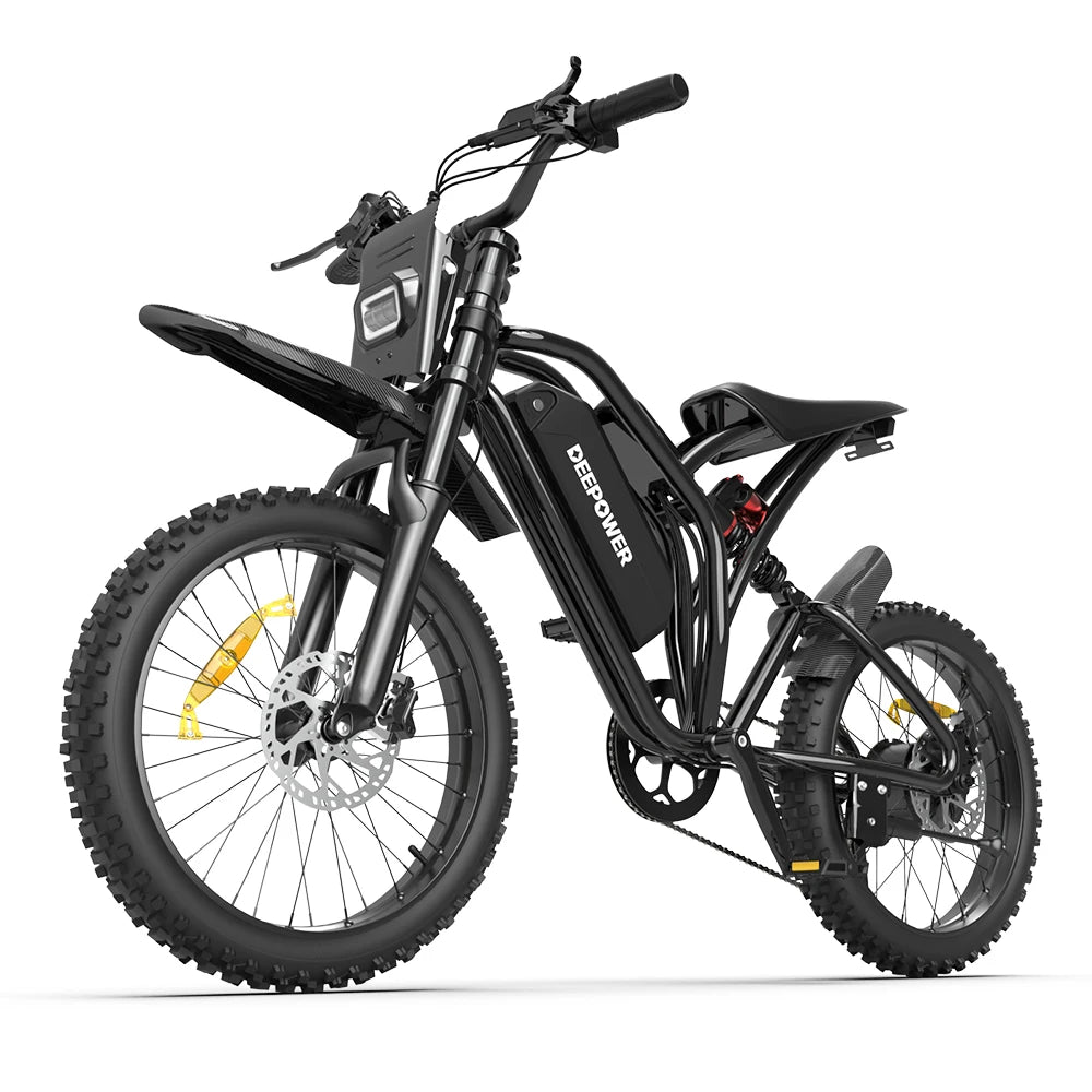 DEEPOWER S21 2000W Fat Tire Electric Bike,48V 25Ah 100KM Range 50KM/H Off-Road E-Bike,Full Suspension Mountain E-Bike for Adults