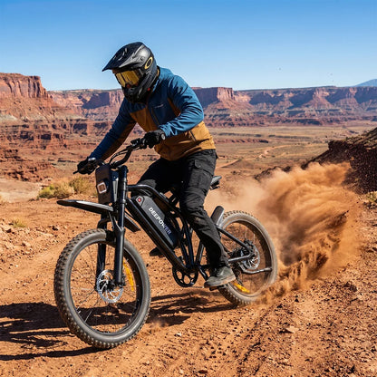 DEEPOWER S21 2000W Fat Tire Electric Bike,48V 25Ah 100KM Range 50KM/H Off-Road E-Bike,Full Suspension Mountain E-Bike for Adults