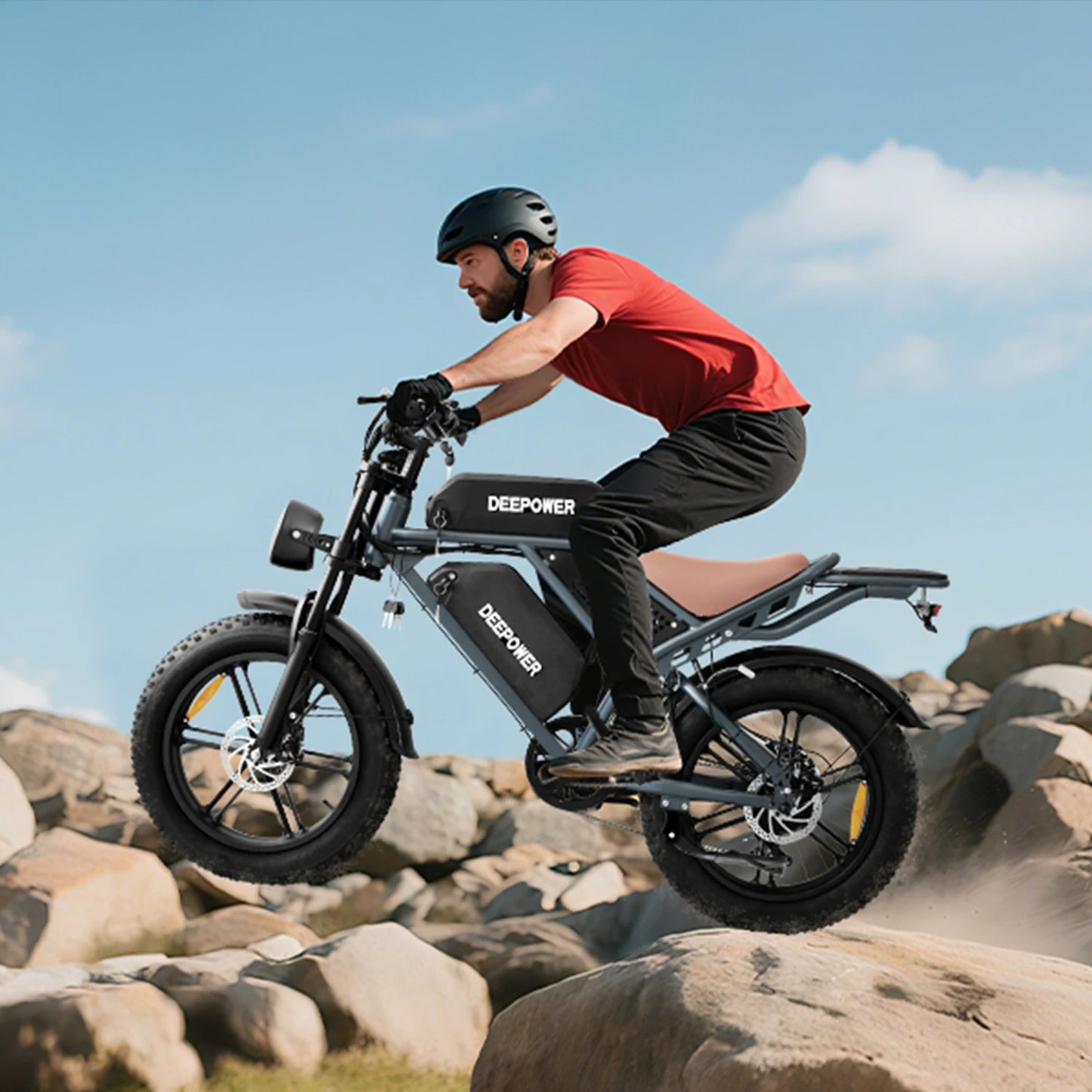 DEEPOWER QS7 Electric Bicycle 1000W Motor 48V60AH lithium battery Aldult Electric Bike 20*4.0 -In Fat Tire Snow E-bike EU Stock