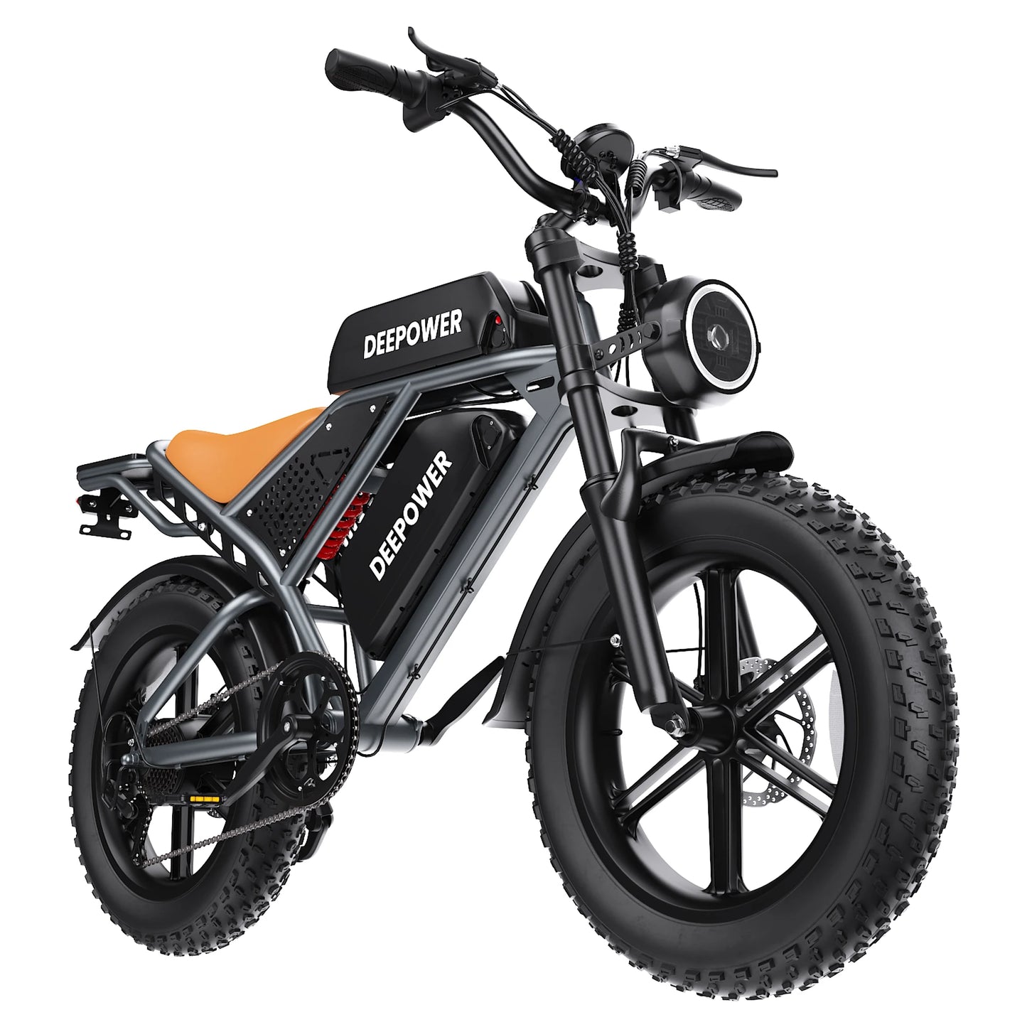 DEEPOWER QS7 Electric Bicycle 1000W Motor 48V60AH lithium battery Aldult Electric Bike 20*4.0 -In Fat Tire Snow E-bike EU Stock