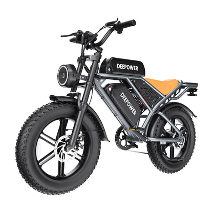 DEEPOWER QS7 Electric Bicycle 1000W Motor 48V60AH lithium battery Aldult Electric Bike 20*4.0 -In Fat Tire Snow E-bike EU Stock