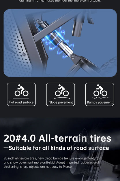 EKX X20 Electric Bicycle 48V 35AH Lithium Battery Adult Mountain Ebike 20 Inch Mountain Electric Men's Moped Road E Bikes
