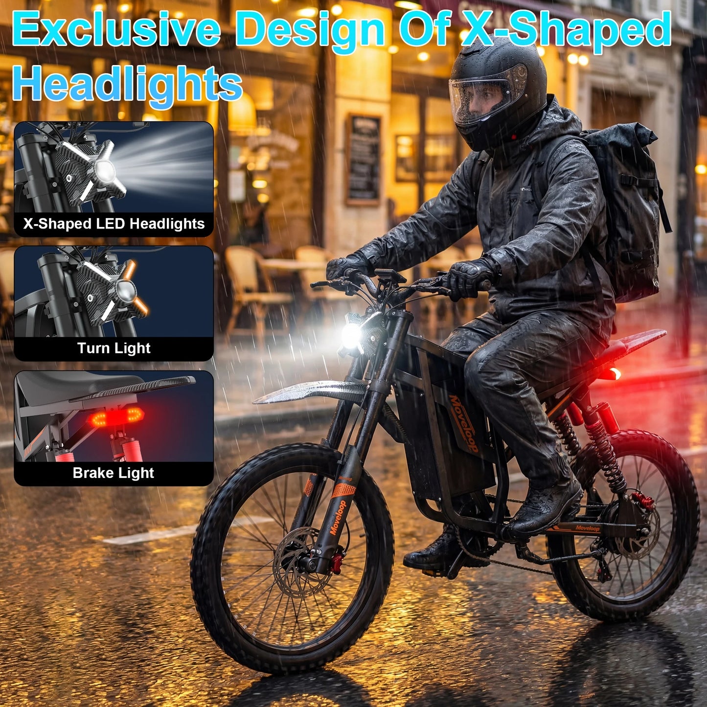 Moveloop S800 3000W Ebike Hydraulic brakes 48V/22.4AH Battery 45-100 Mi 35 Mph Ebike For Adults