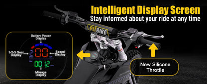 KOOZ HP117E 72V 5000W Pro Electric Dirt Bike for Adults,3 Speed Modes Electric Motorcycle Up to 50 MPH & 40 Miles Long-Range