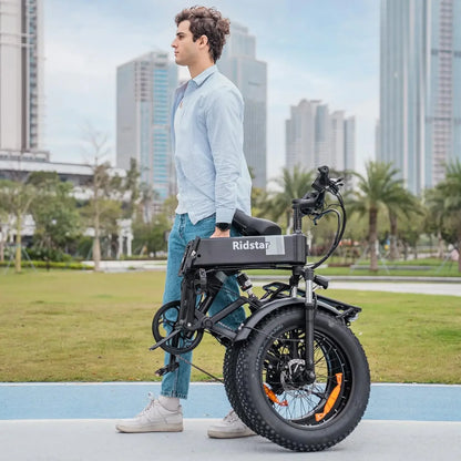 Ridstar Folding Electric Bike for Adults 1500W 48V 15AH 30MPH 50Miles 20" Fat Tire City Commuter EBike Foldable Bicycle UL2849