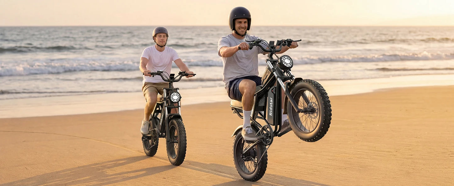 Ridstar Q30 2000W Electric Bike for Adults 48V 20Ah Detachable Battery 33MPH & 88 Miles Electric Motorcycle 20’’ Fat Tire E-Mou