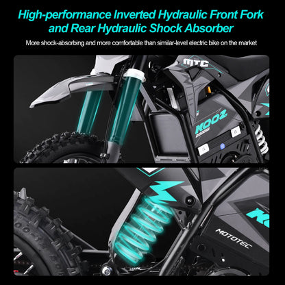 KOOZ HP115E 60V 2000W Electric Motorcycle for Kids and Teens,Electric Dirt Bike Up to 40 MPH & 18 Miles Long-Range.