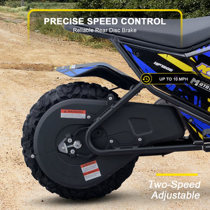 KOOZ HP120E 24V 250W Electric Dirt Bike for Kids, 2 Speed Modes,  Electric Motorcycle Up to 10 MPH & 7.5 Miles Long-Range.