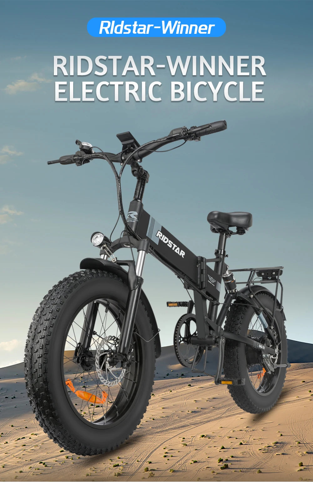 Ridstar Folding Electric Bike for Adults 1500W 48V 15AH 30MPH 50Miles 20" Fat Tire City Commuter EBike Foldable Bicycle UL2849