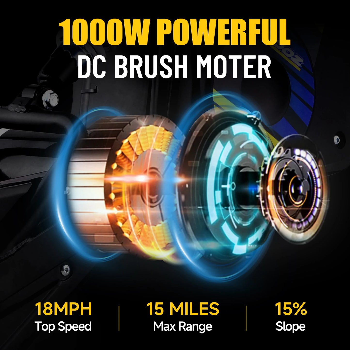KOOZ HP112E 36V 1000W Electric Dirt Bike for Kids, 3 Speed Modes,  Electric Motorcycle Up to 18 MPH & 15 Miles Long-Range.