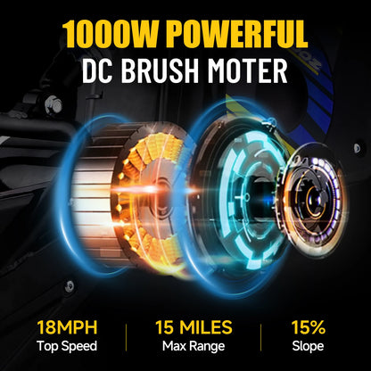 KOOZ HP112E 36V 1000W Electric Dirt Bike for Kids, 3 Speed Modes,  Electric Motorcycle Up to 18 MPH & 15 Miles Long-Range.