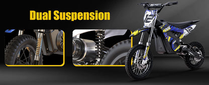 KOOZ HP112E 36V 1000W Electric Dirt Bike for Kids, 3 Speed Modes,  Electric Motorcycle Up to 18 MPH & 15 Miles Long-Range.