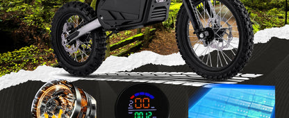 KOOZ HP117E 72V 5000W Pro Electric Dirt Bike for Adults,3 Speed Modes Electric Motorcycle Up to 50 MPH & 40 Miles Long-Range